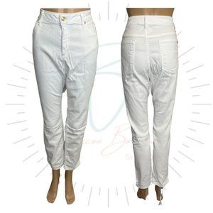 Michael Kors Women's Plus Size White Stretch High Waisted Skinny Ankle Jeans 16W